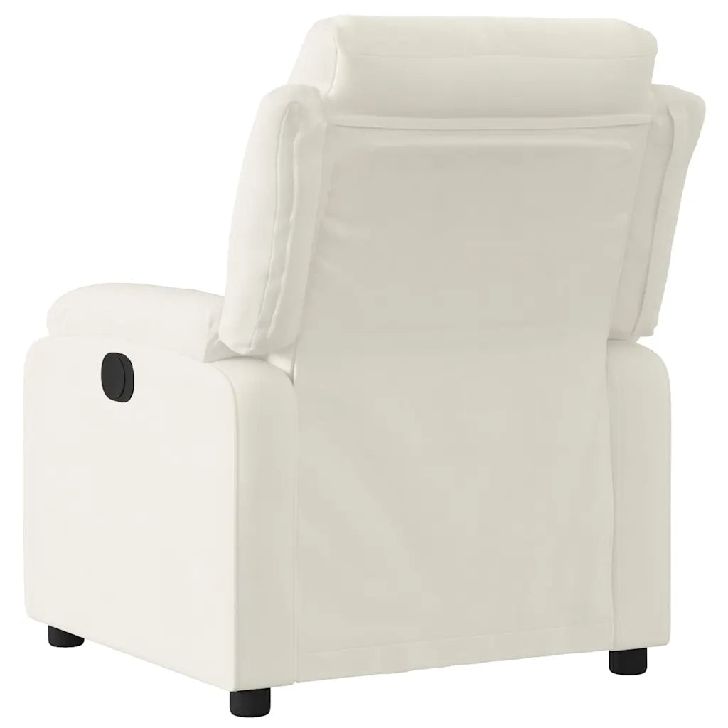 Poltrona Elettrica Reclinabile Crema in Velluto