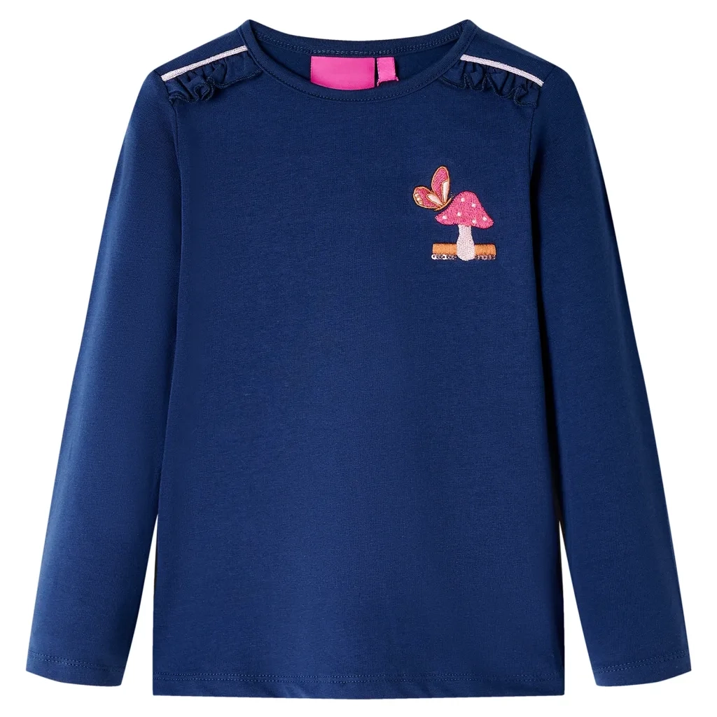 Maglietta per Bambini a Maniche Lunghe Blu Marino 128cod mxl 84382