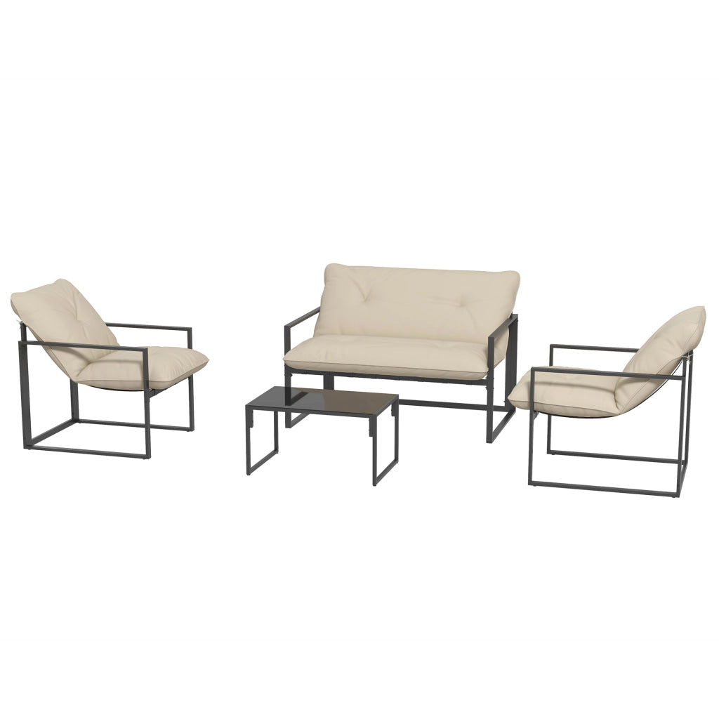Set divani da giardino 4 pezzi con tavolino ¨C zephmum ¨C grigio