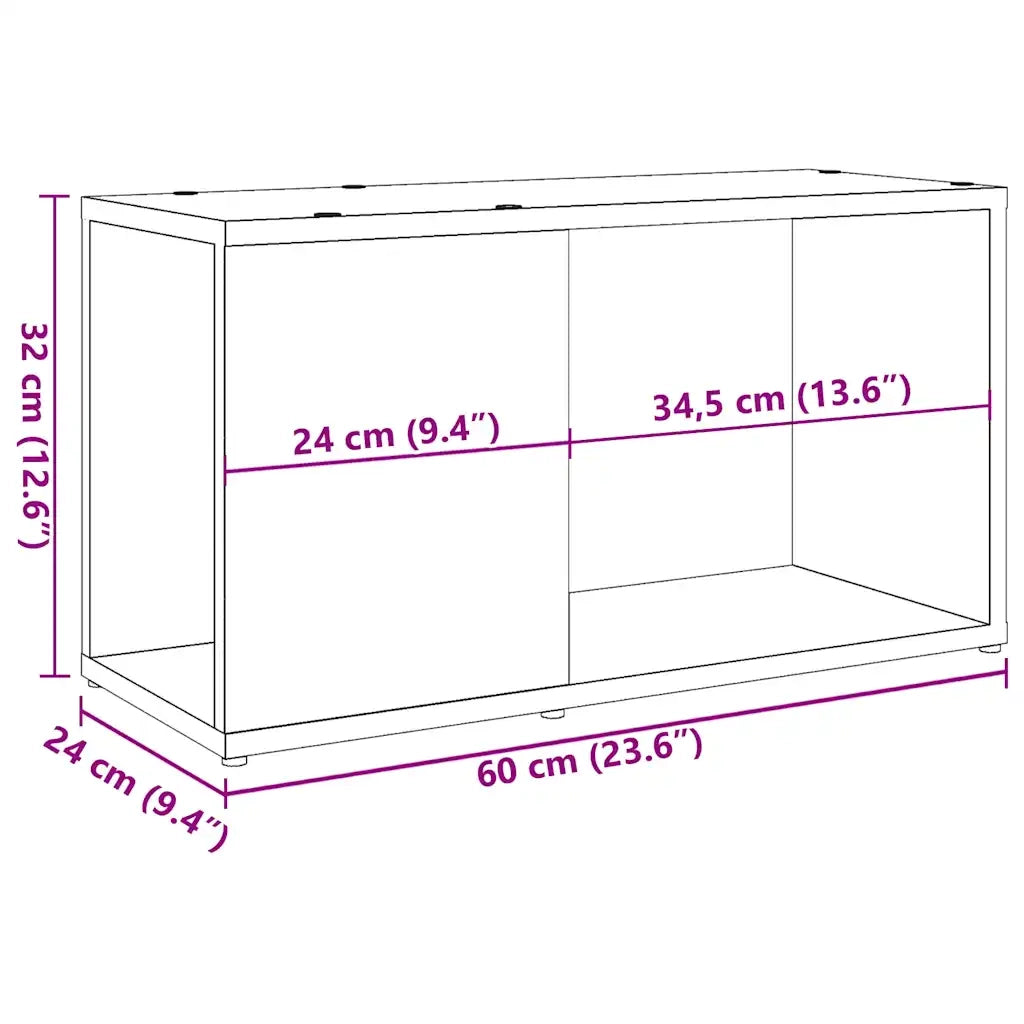 vidaXL Mobile Porta TV Rovere Artigianale 60x24x32 cm in Truciolato