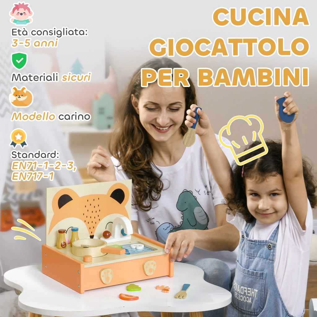 Cucina Giocattolo per Bambini ¨C zephmum ¨C Legno, Multicolore, 3-5 Anni