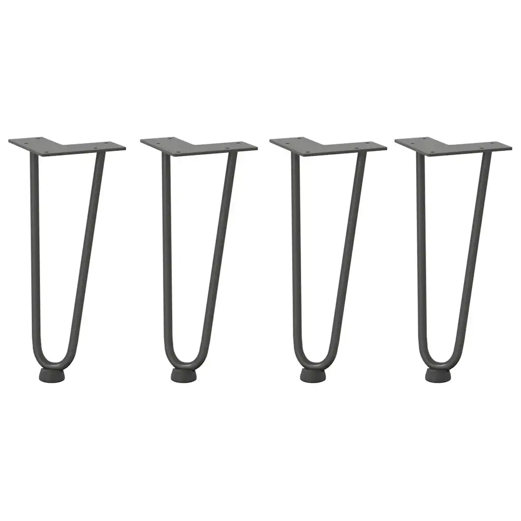 vidaXL Gambe a forcina per tavolino 4 pz antracite 30 cm acciaio massiccio