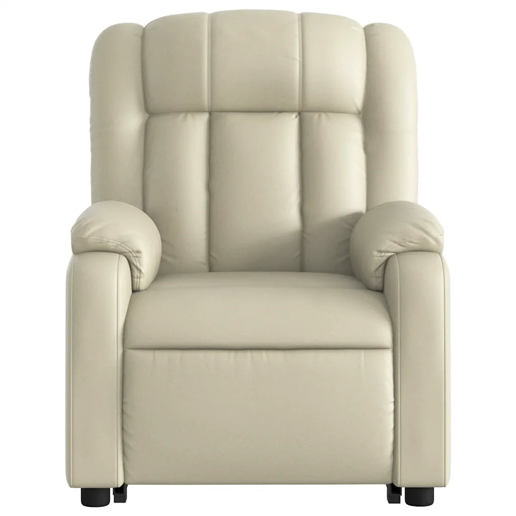 Poltrona Alzapersona Reclinabile Crema in Similpelle 3205279