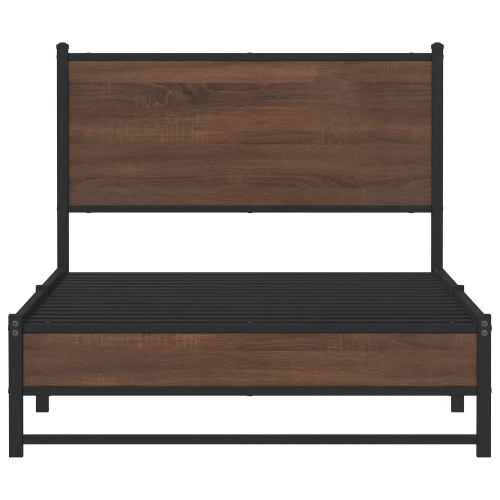 Giroletto senza Materasso in Metallo Rovere Marrone 100x190 cm