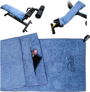Asciugamano fitness, asciugamano per palestra, 120 x 50 cm, antiscivolo, asciugamano per palestra con fissaggio e tasca di chiusura, asciugamano microfibra, XL