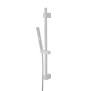 Saliscendi doccia quadrato 70 cm regolabile con doccetta slim in ABS bianco opaco Hidra