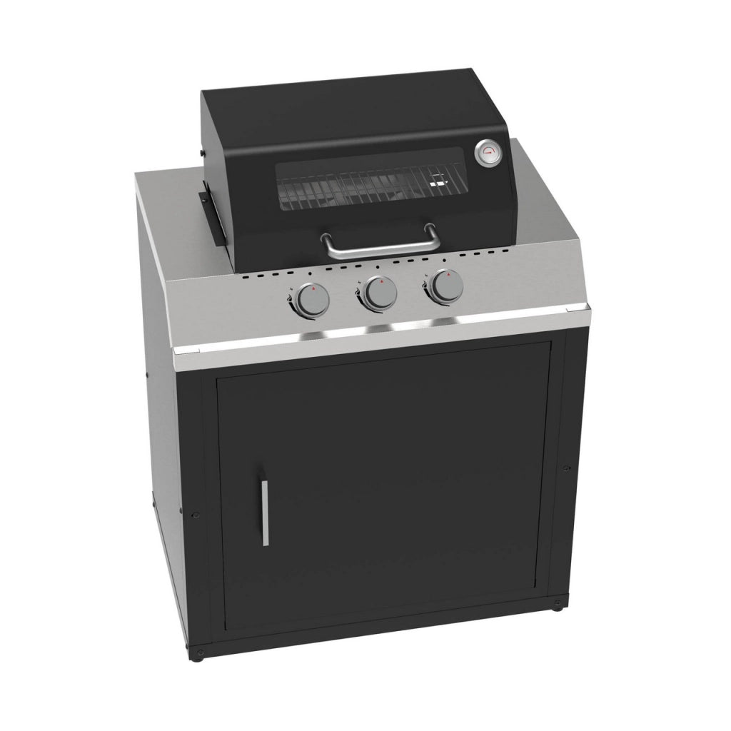 Modulo barbecue a gas per cucine componibili gas gpl con 3 bruciatori 89 x 60,7 x h 95cm
