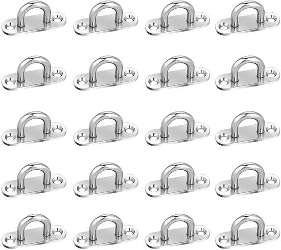 Oggetto di Supporto per Oggetti Sospesi in Acciaio Inossidabile - 20 pz - Flessibile e Duraturo - Sostiene fino a 50kg - Ideale per Piante e Hammock - Piattaforma di Appendi.