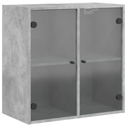 Armadietto a Muro | Mobile a Muro con Ante in Vetro Grigio Cemento 68x37x68,5 cm