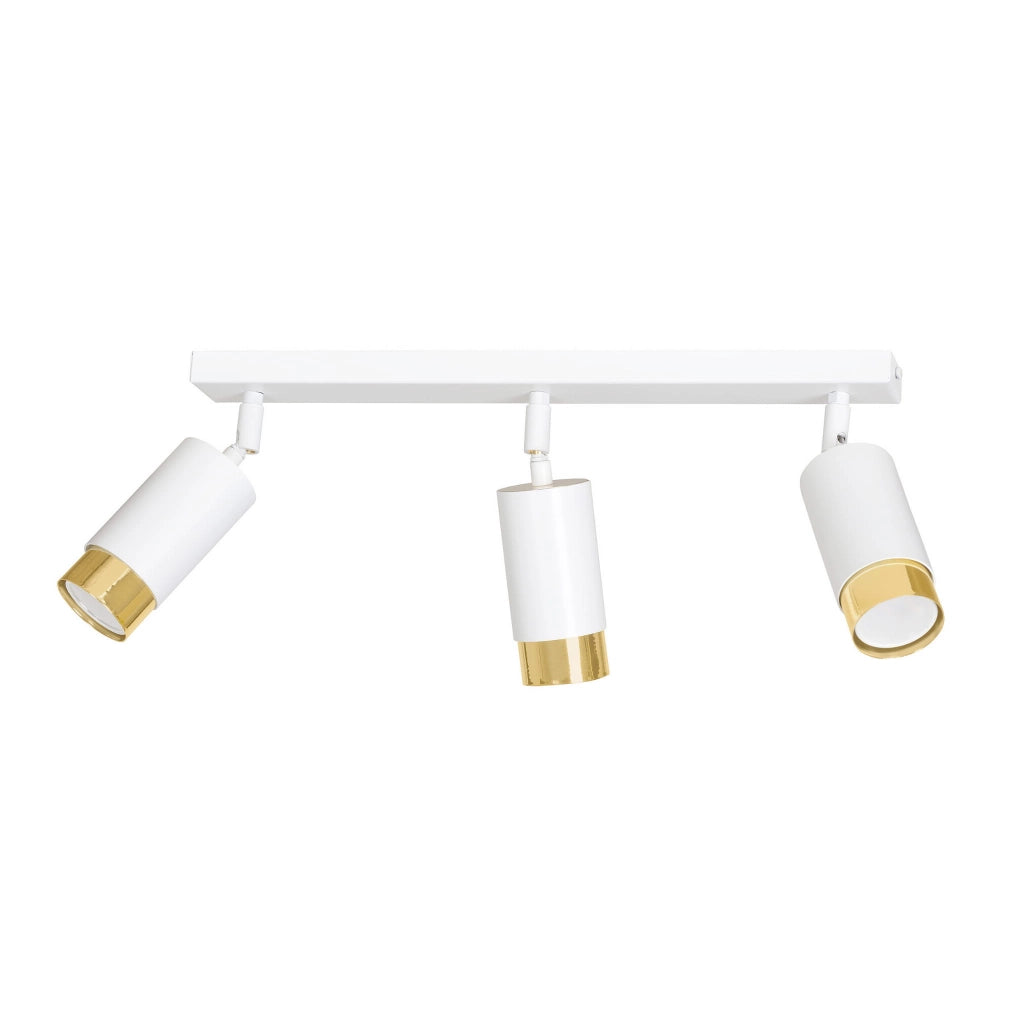 Plafoniera Emibig Hiro 3xGU10 bianco/ottone a barra regolabile