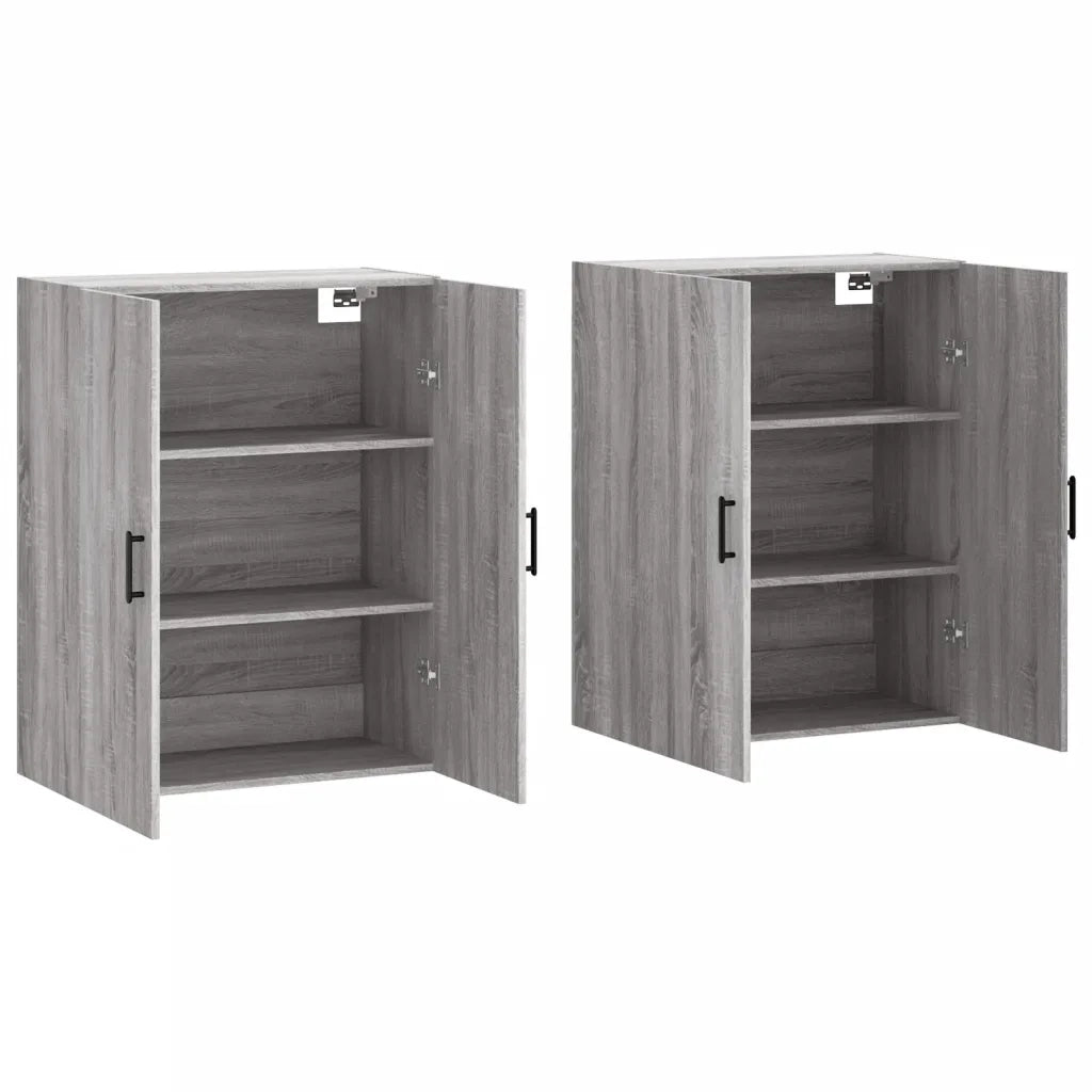 Mobili a Parete 2 pz Grigio Sonoma 69,5x34x90 cm 3195633