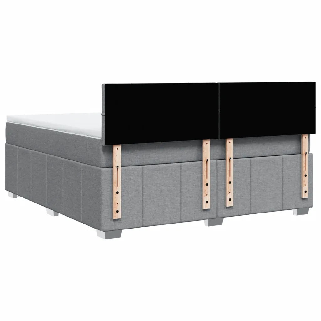 Giroletto a Molle con Materasso Grigio Chiaro180x200 cm Tessuto