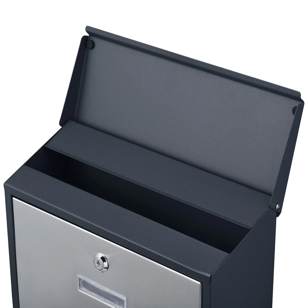 Cassetta postale/portagiornali/cassetta postale da parete di design 30 × 39 × 11 cm grigio 16_0000112