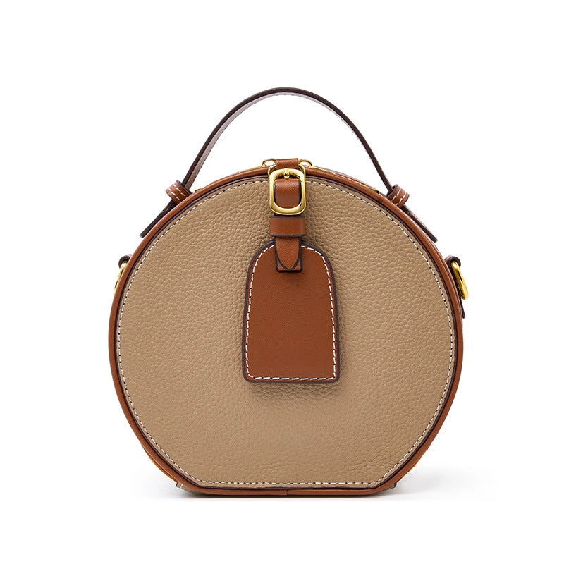 Borsa tote da donna in vera pelle metallizzata marrone