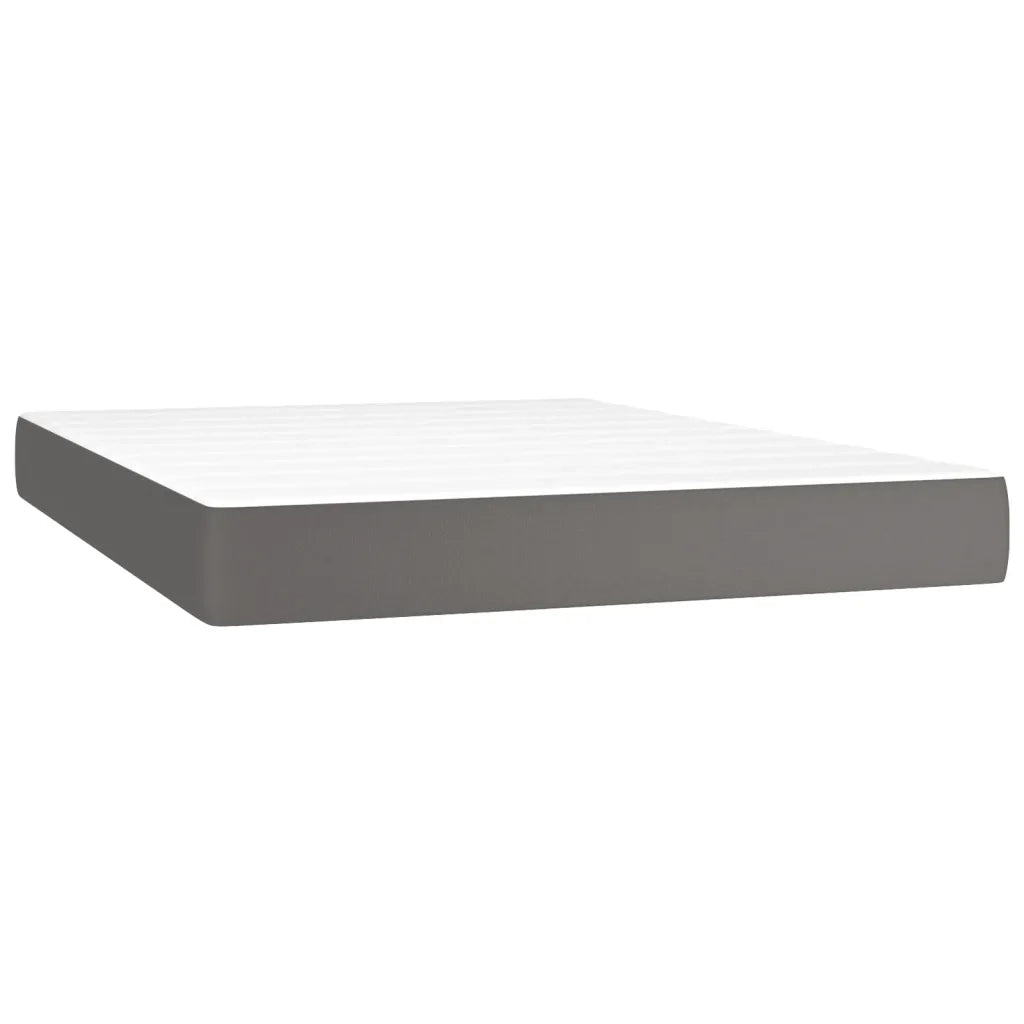 Giroletto a Molle con Materasso Grigio 140x200 cm in Similpelle 3132505