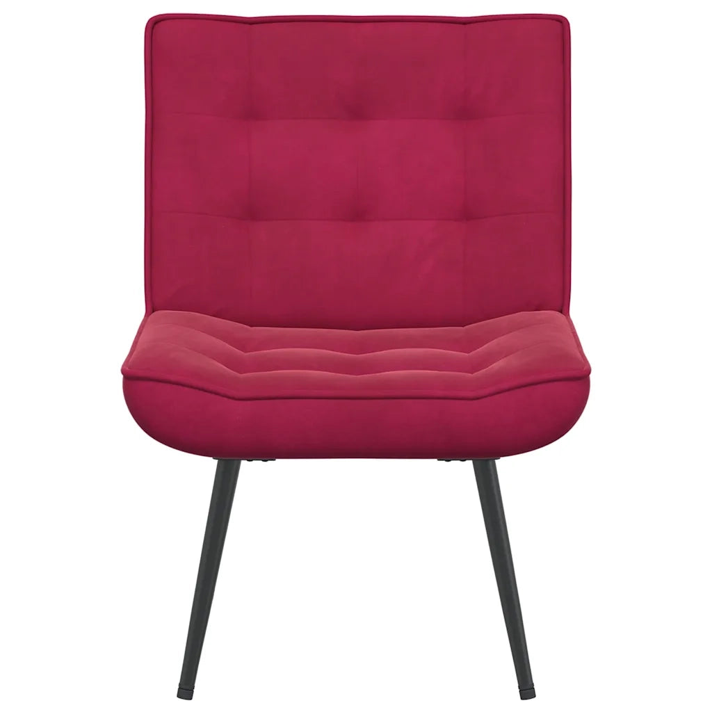 Sedia Relax 64x74x84 cm Rosso Vino in Velluto