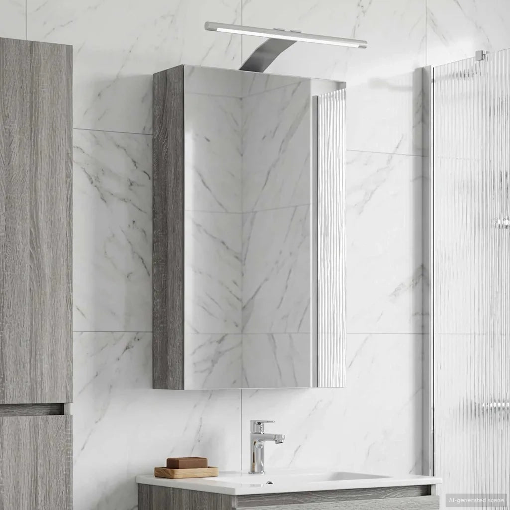 Mobiletto per specchio da bagno Grigio Sonoma 30 x 10,5 x 50 cm 889020
