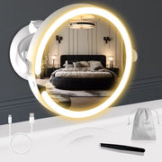Specchio di trucco con luce e morsetto a nanometri, specchio cosmetico 20x con luce e ingrandimento, specchio ingrandente a luce regolabile con illuminazione, altezza regolabile 25 cm
