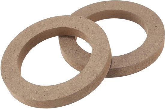 Set di 2 Supporti per Subwoofer in Legno per Altoparlanti Universali con Anello di Avvolgimento