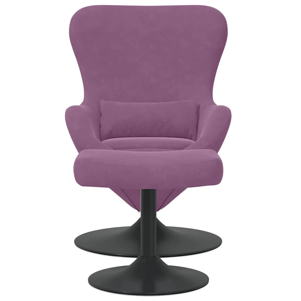 Sedia Egg con Pouf Viola Velluto 42002754