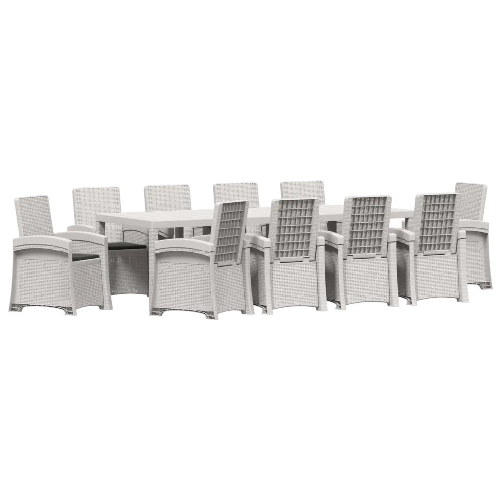 Set da Pranzo per Giardino 11 pz Bianco e Antracite PP 3430176