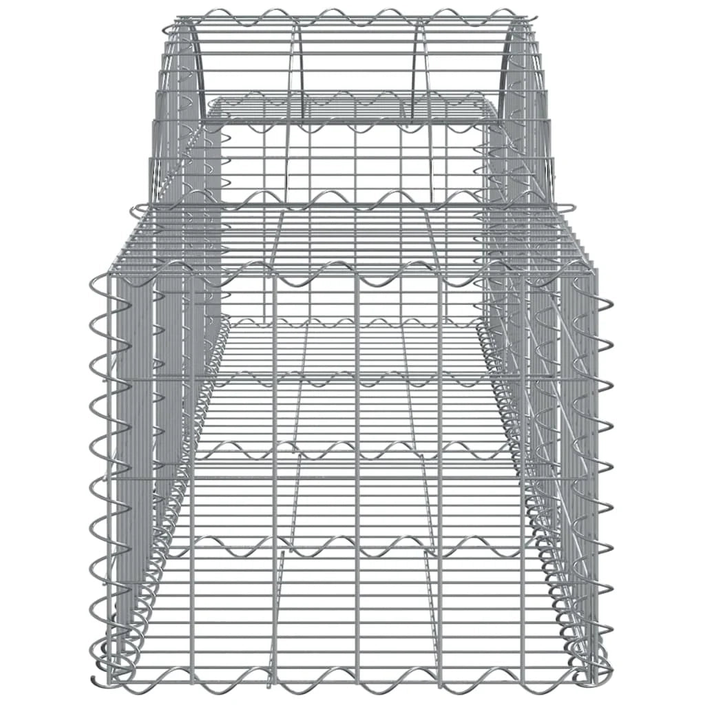 Cestini gabbioni recinzione a gabbia muro di contenimento ad arco 18 pezzi 200 x 50 x 40/60 cm ferro zincato argento 02_0040506