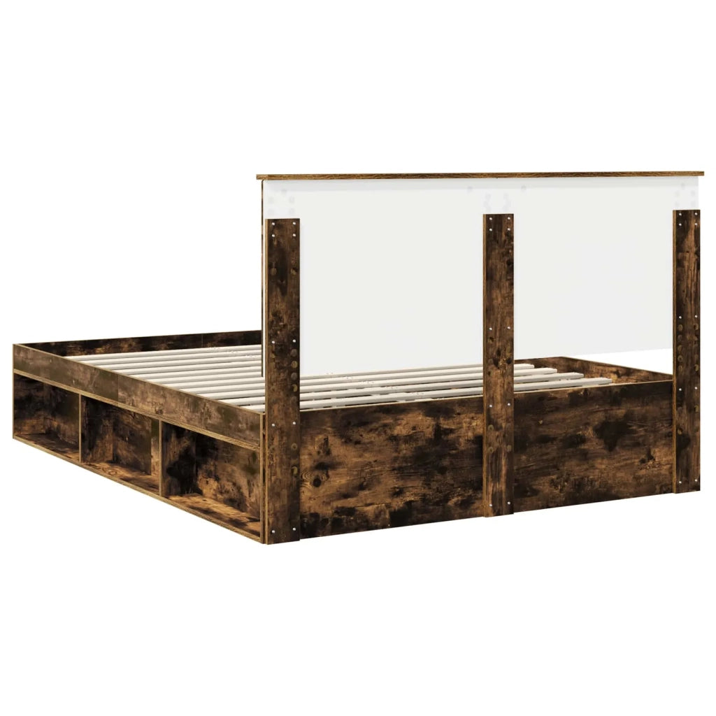 Struttura del letto Rovere fumé 150 x 200 cm Pino massello 3410996