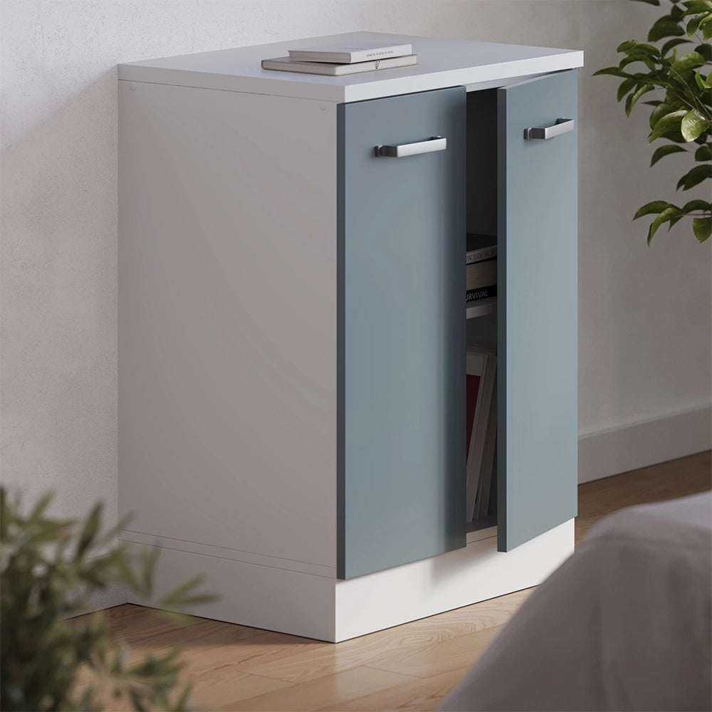 Mobile per mansarda Rion Grigio-blu/Bianco 60 x 83.8 cm senza inclinazione con 2 ante Vicco
