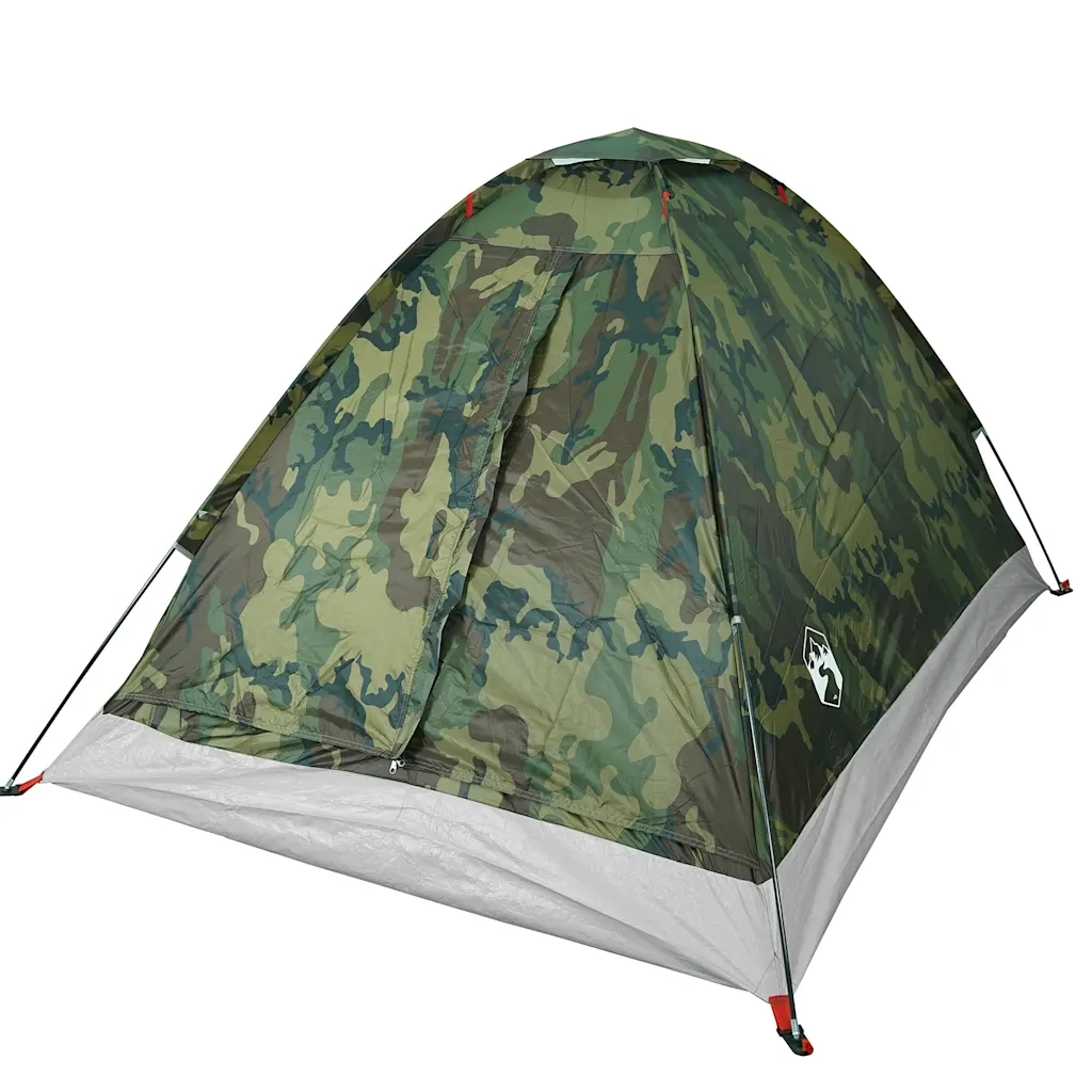 Tenda da Campeggio a Cupola 2 Persone-Tenda per Escursionismo Mimetica Impermeabile 388745