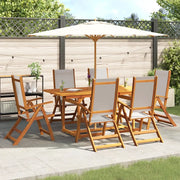 Set Pranzo da Giardino 7pz Legno Massello di Acacia e Textilene 3279297