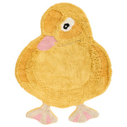 Tappeto per bambini giallo in cotone tufted a forma di anatra 95 x 120 cm