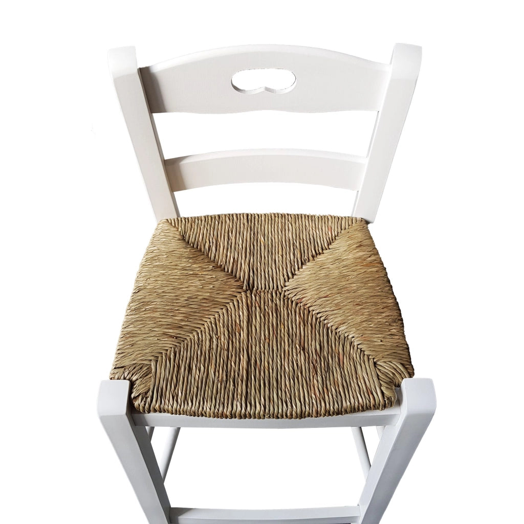 Sgabello snack seduta paglia h67 bianco