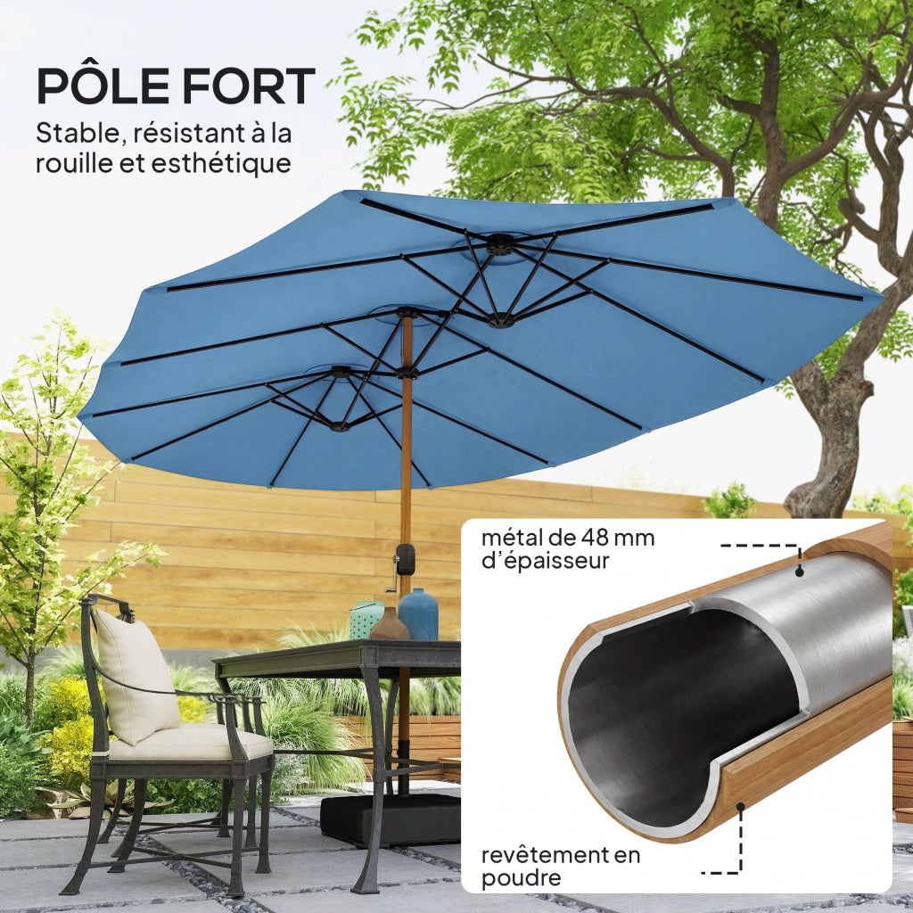 Ombrellone doppio da giardino ¨C zephmum ¨C blu 5x3 m