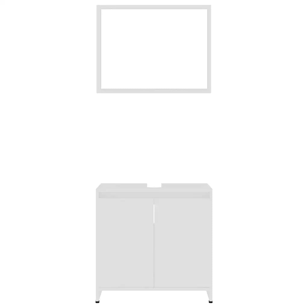 Set Mobili da Bagno | Armadio da bagno Bianco in Legno Multistrato