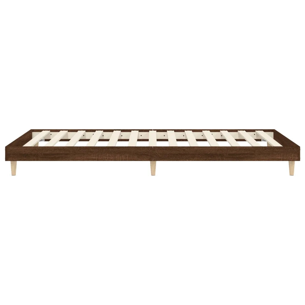 Letto singolo | Letto per adulti | Giroletto senza Materasso Rovere Marrone 75x190cm in Truciolato