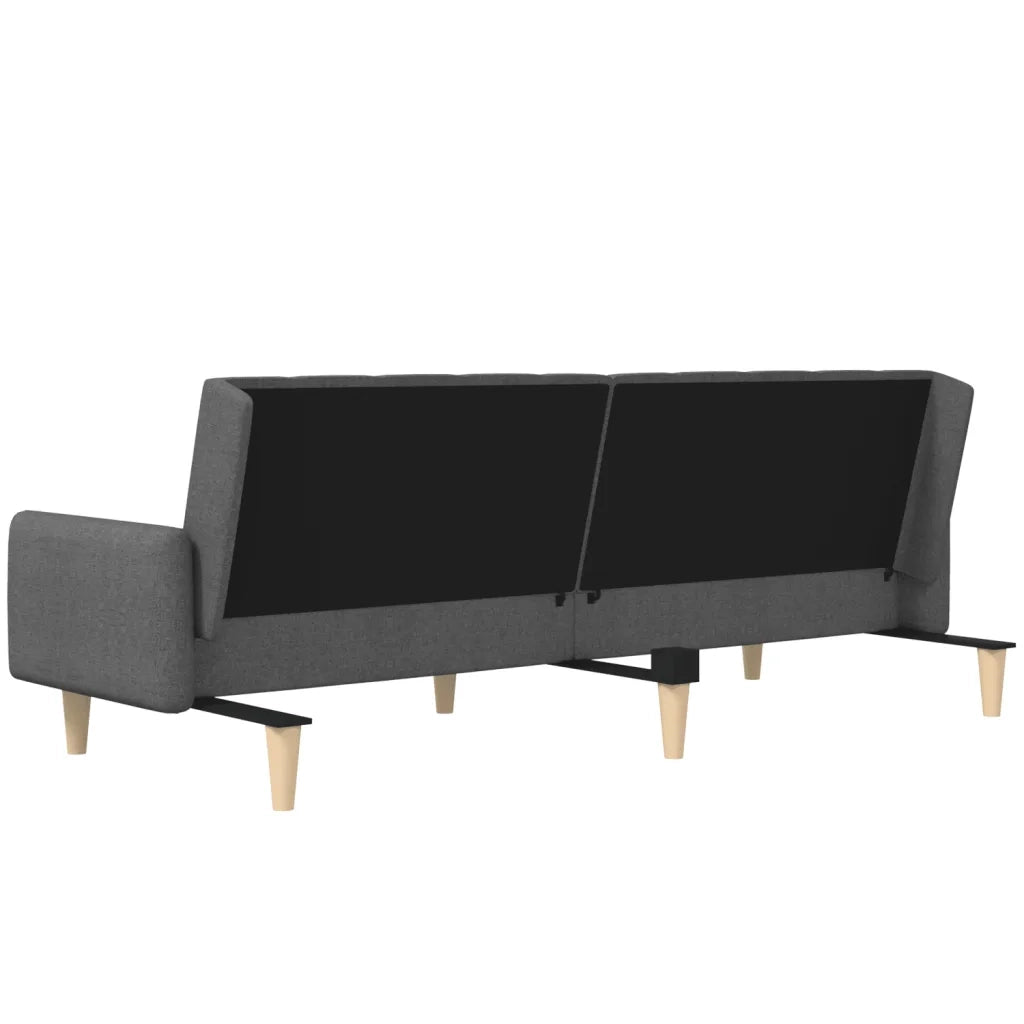 Divano Letto a 2 Posti Grigio Scuro in Tessuto 375759