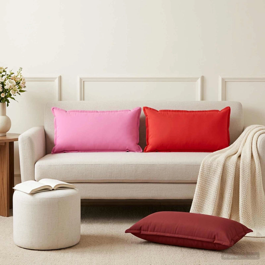 Federa 6 pz HOUTEN Rosso 40 x 80 cm Poliestere 918311
