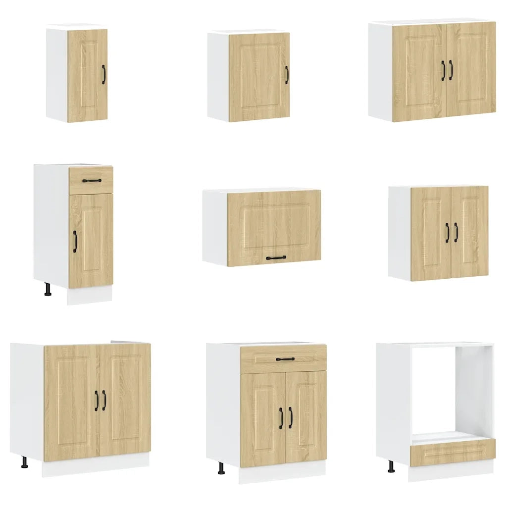 Set Mobili da Cucina 14 pz Kalmar Rovere Sonoma in Truciolato