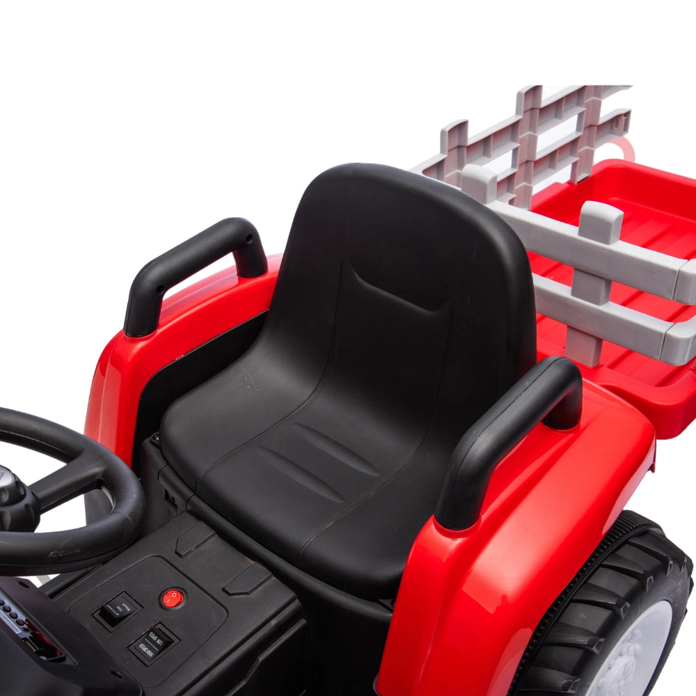 Tecnobike Shop - Trattore Elettrico Per Bambini  con Rimorchio 12V-Rosso