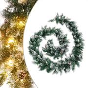 Ghirlanda Natalizia con Luci a LED 2,7 m in PVC Verde 345169