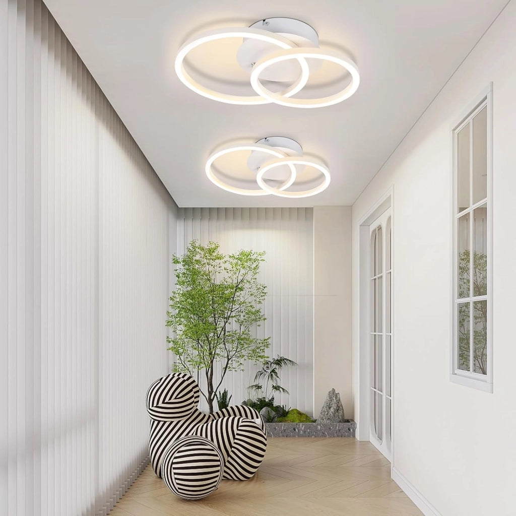 ZMH Lampada da soffitto plafoniera LED rotonda moderna 24W 3000K per soggiorno corridoio