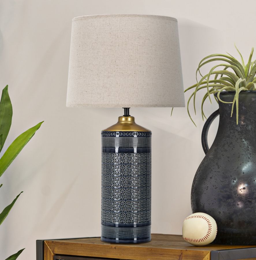 Lampada da Tavolo Graphs dark 30x55x30 cm in Ceramica Multicolor