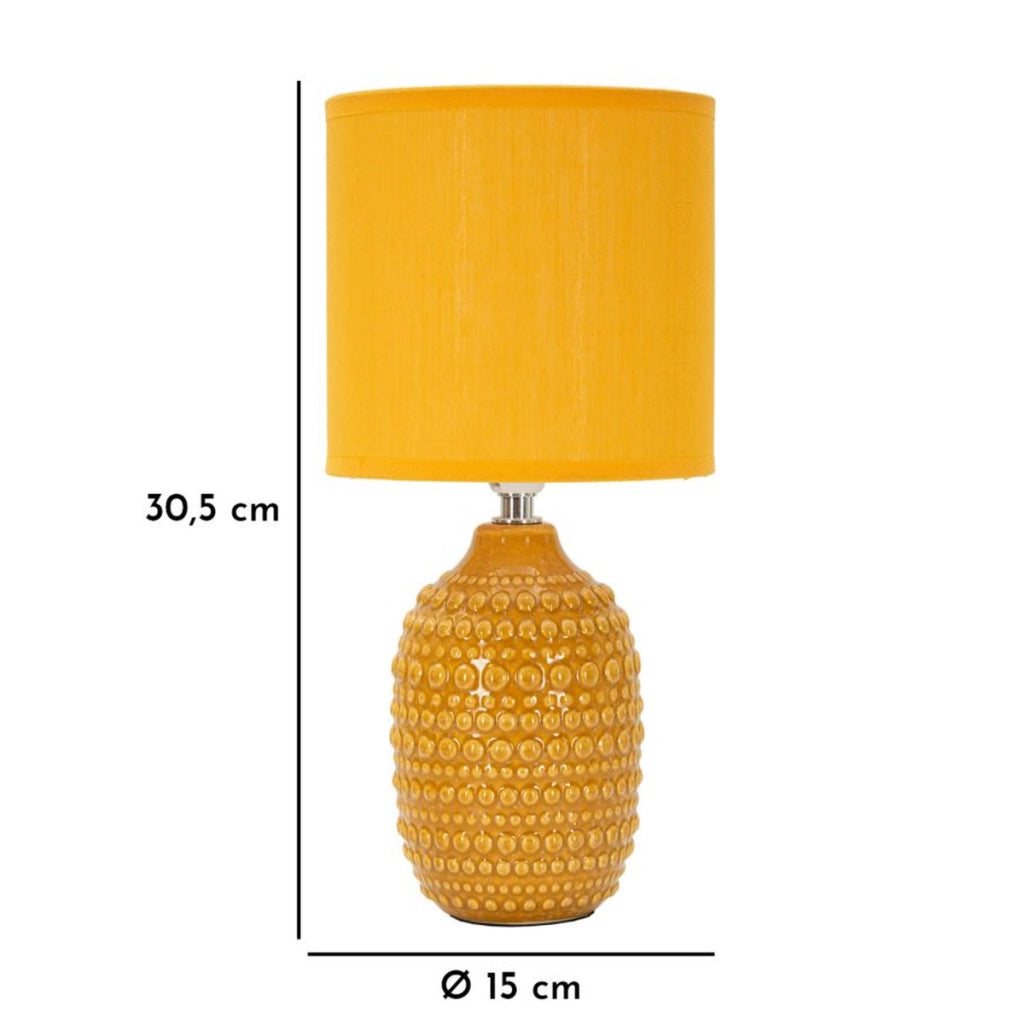 Lampada da Tavolo VKH95, Giallo, Ceramica, 15x15x30,5 cm