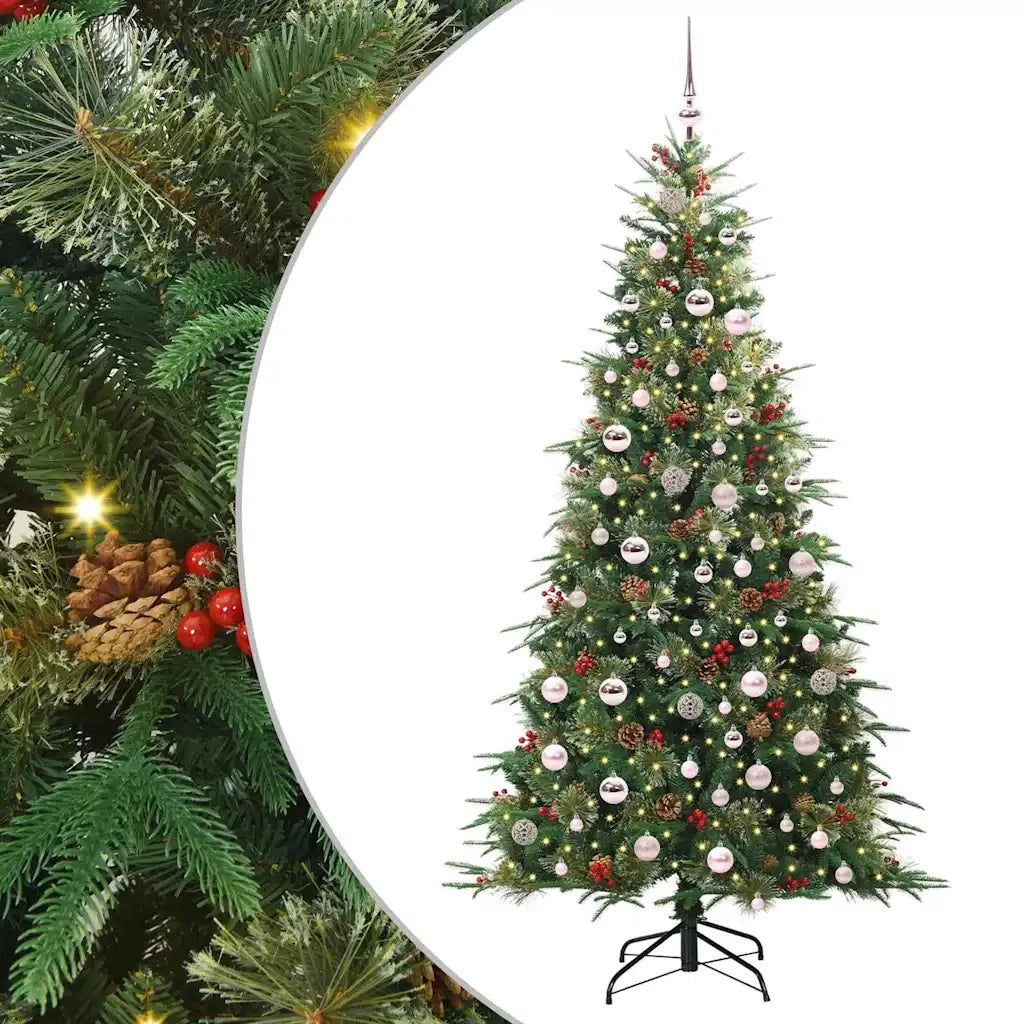 Albero di Natale | Decorazioni natalizie Artificiale con Rami Pieghevoli Verde 210 cm