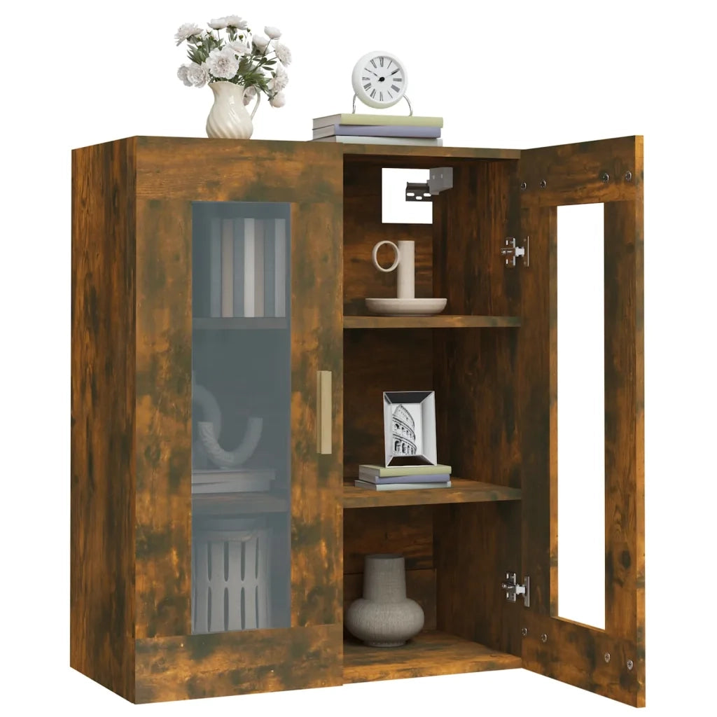 Armadietto Pensile a Parete Rovere Fumo 69,5x34x90 cm cod mxl 19361