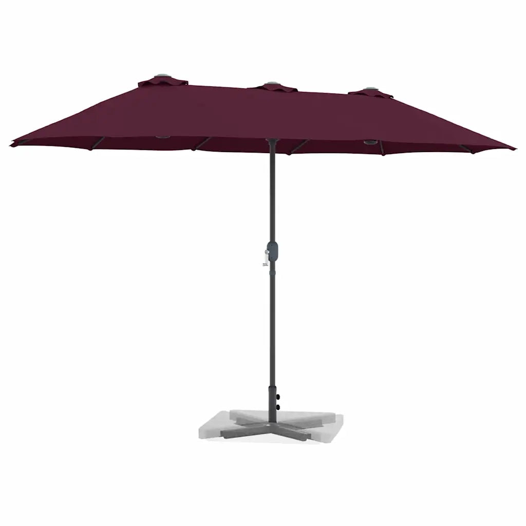 vidaXL Ombrello da giardino Rosso bordò 370 x 197 x 239 cm