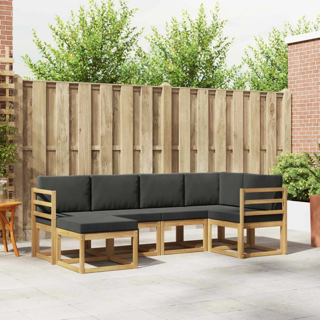 Set di divani da esterno 6 pz Bianco e Antracite Poliestere 3387861