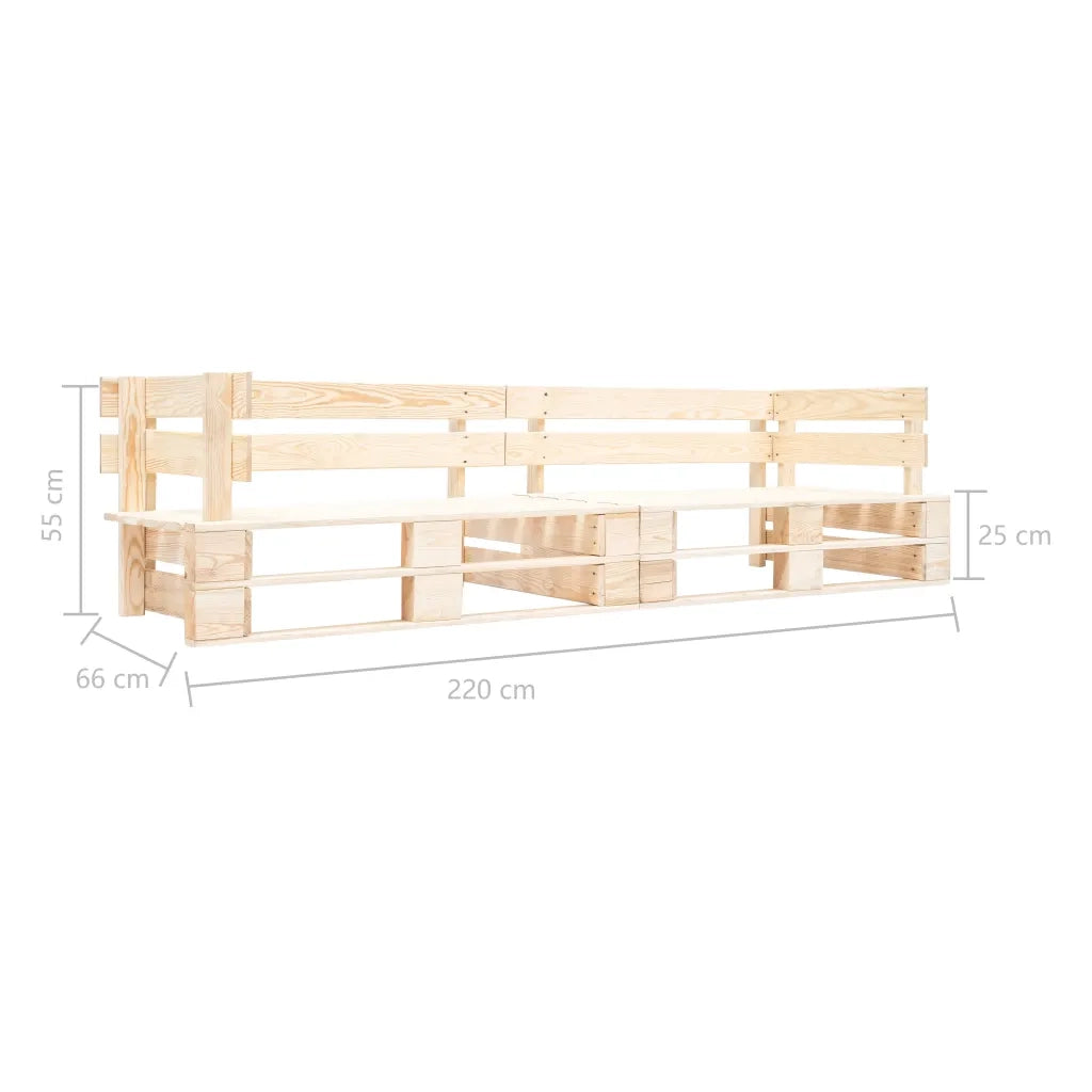 Divano da Giardino a 2 Posti su Pallet Naturale in Legnocod mxl 71283