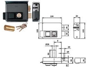 ELETTROSERRATURA PER CANCELLI CON TETTO FORO VARIABILE 53N515  mm.5080 SX (53N5152)    ISEO