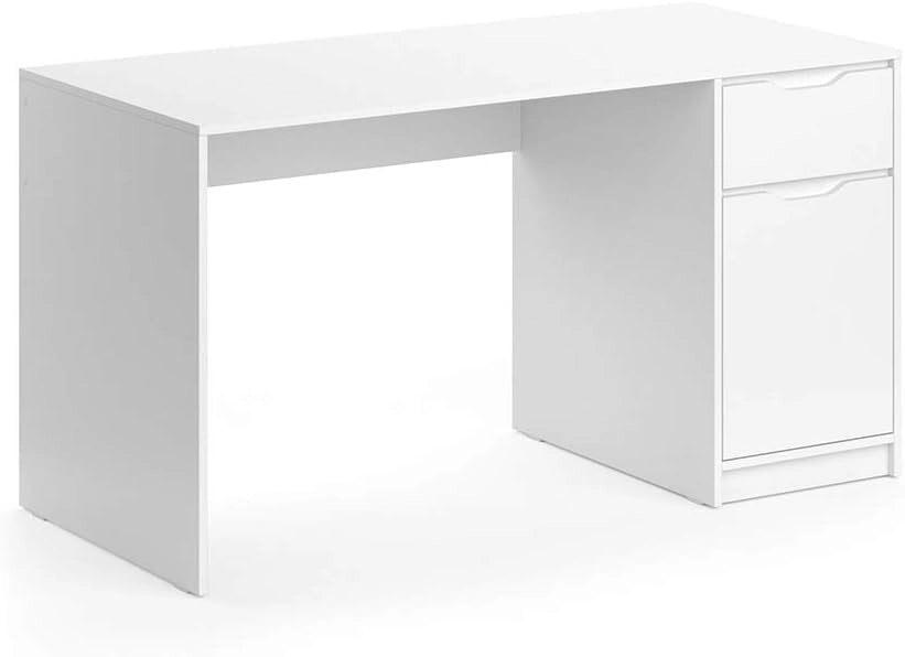 Scrivania Ruben, Bianco, 100 x 65 cm, combinabile con altri mobili della serie Ruben